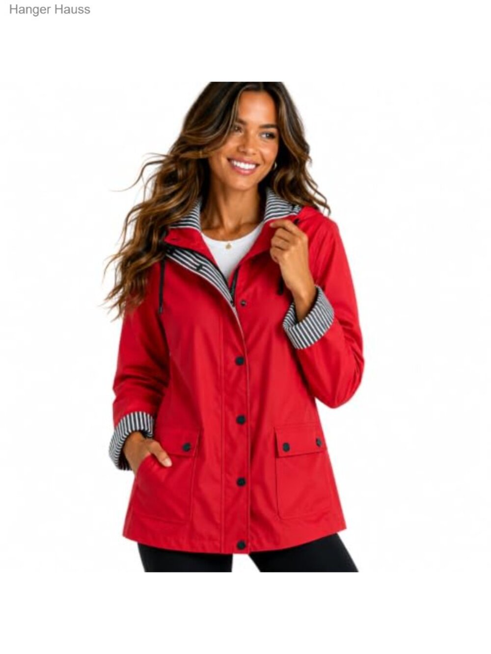Women's Lightweight Water-Resistant Rain Jacket Hooded Windbreaker Slicker Shell